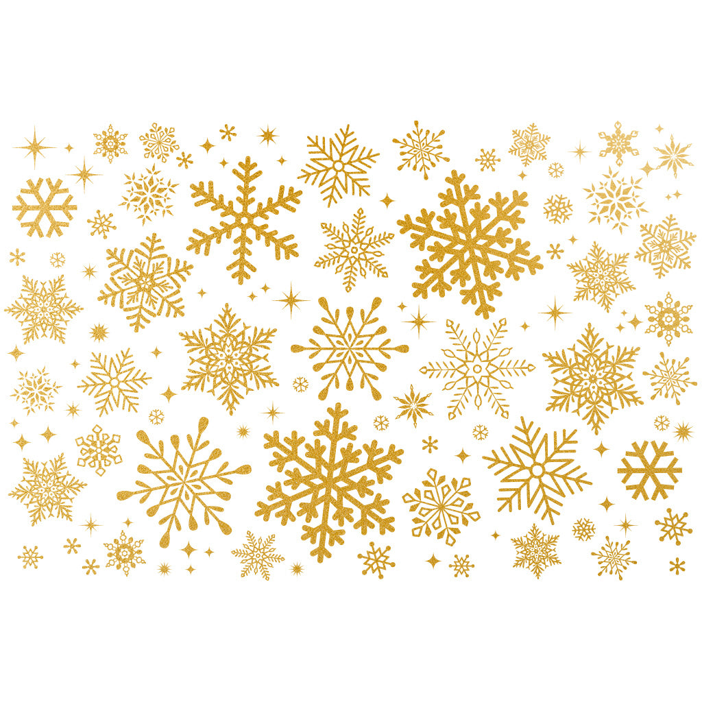 Gold Ceramic Decal, Overglaze decal - Snow Flake - Sanbao Studio