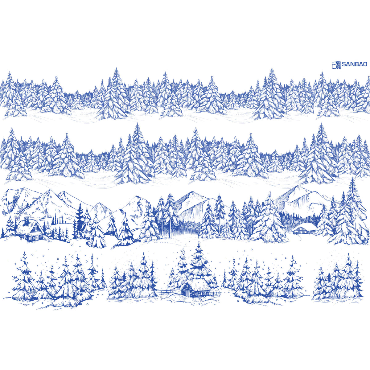 Underglaze Transfer -  Snow Cabin