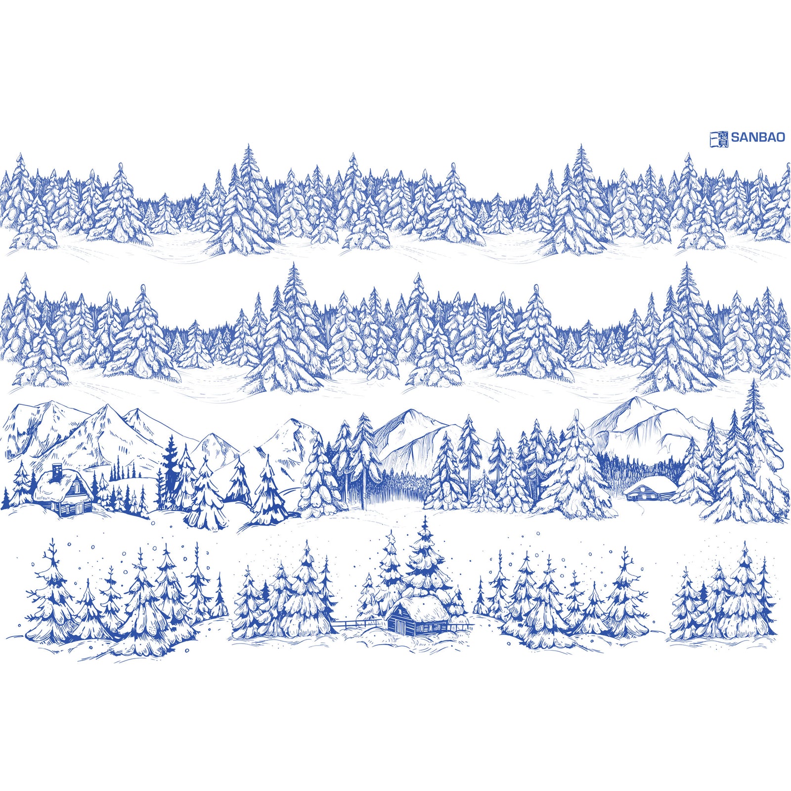 Underglaze Transfer -  Snow Cabin