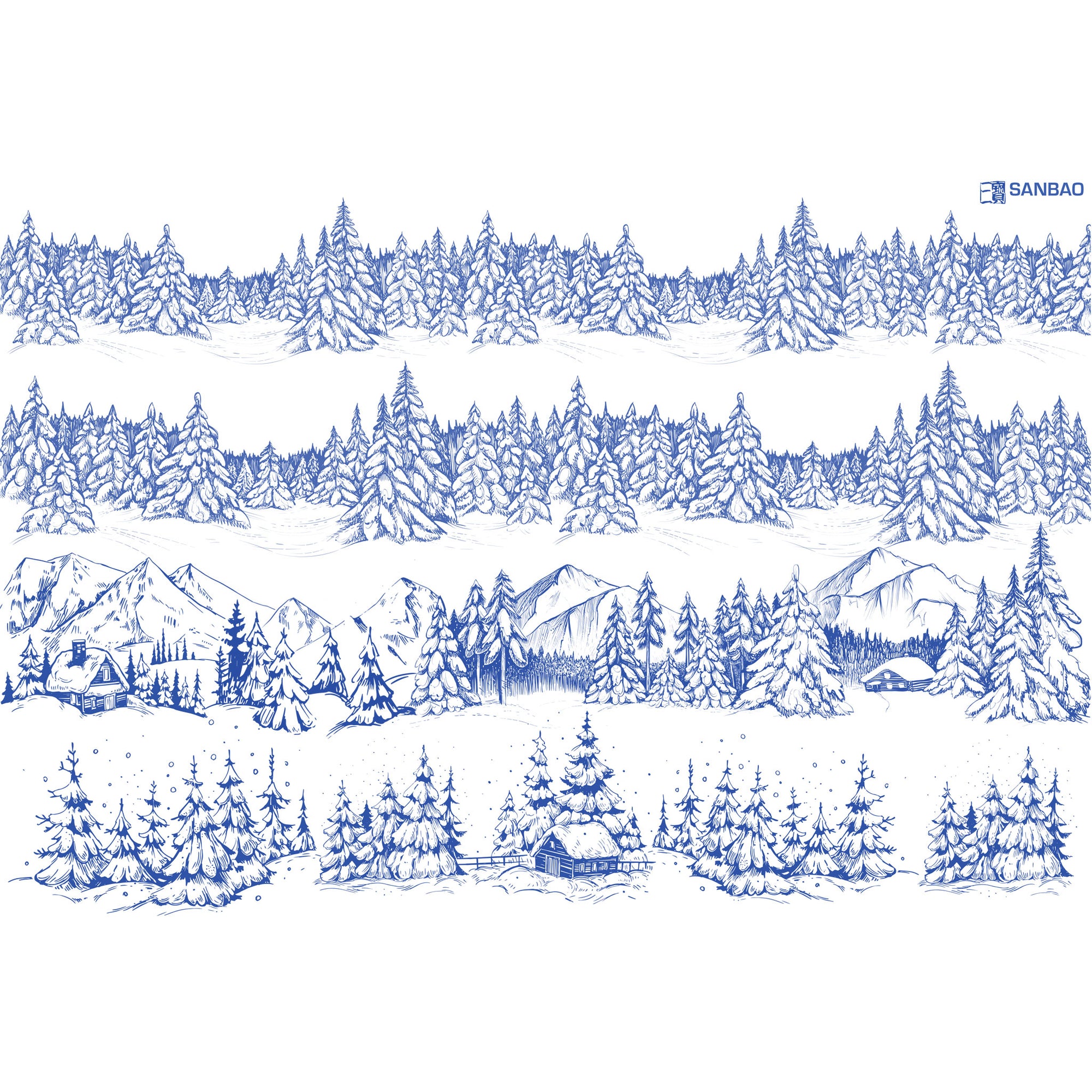 Underglaze Transfer -  Snow Cabin