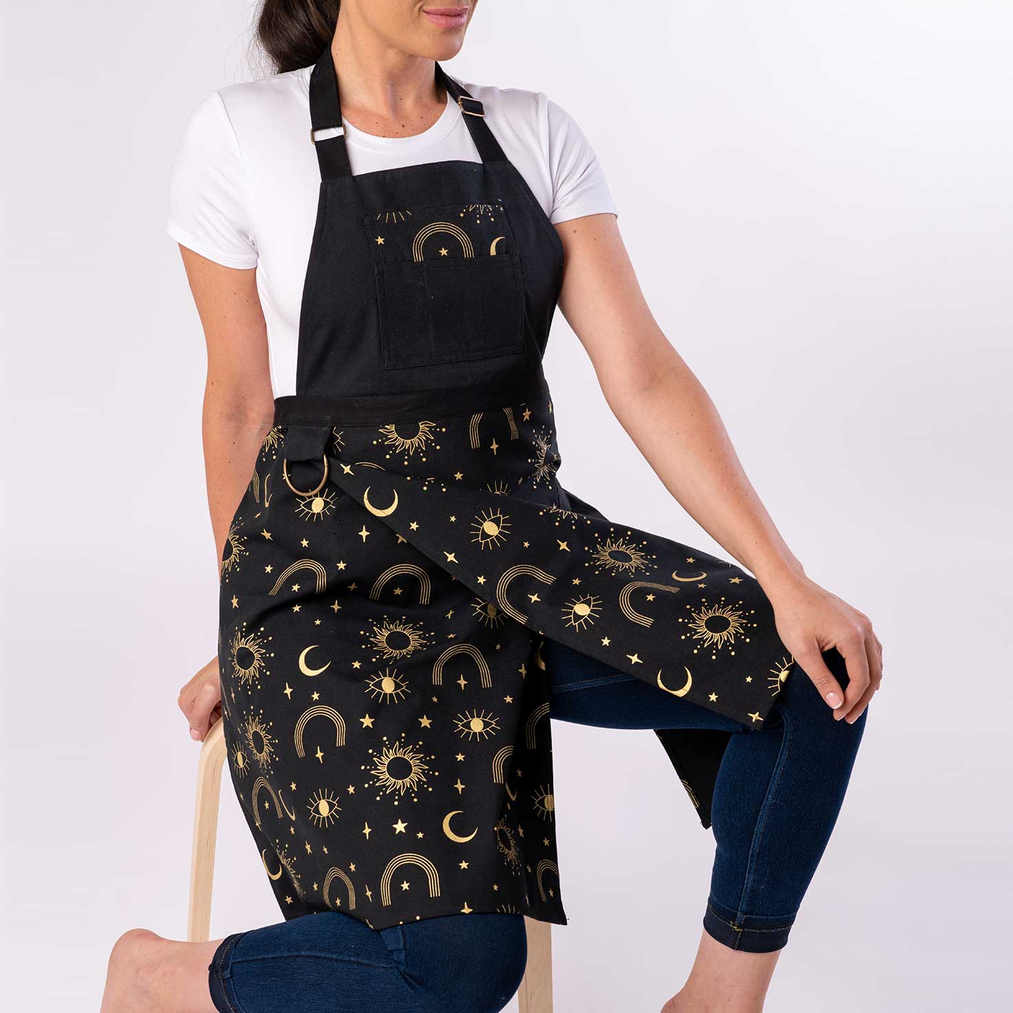 Star K様TAKIMAKI ORIGINAL ORGANIC APRON Split leg Pottery Apron - Star Dust - Sanbao Studio