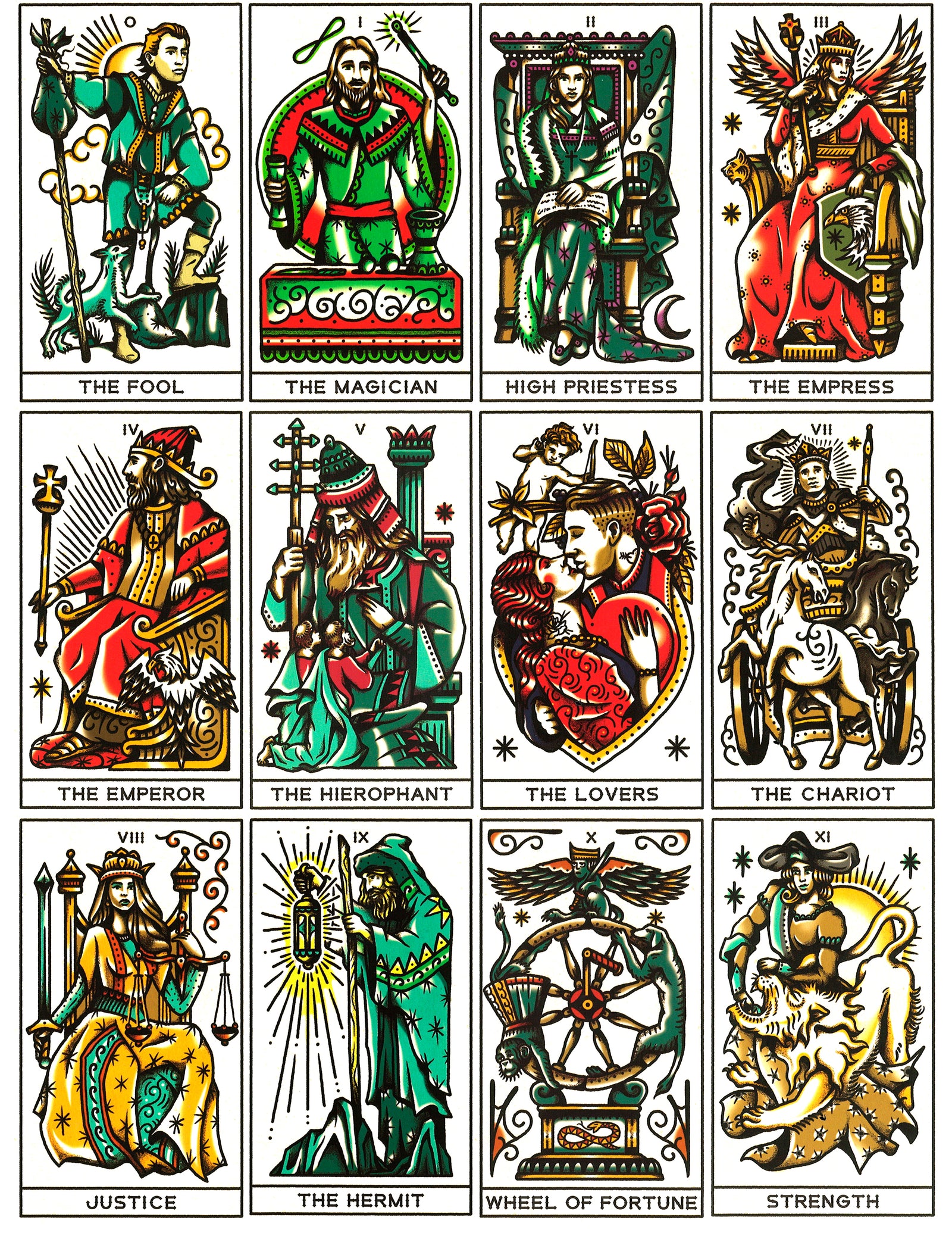 Overglaze decal - Tattoo Tarot Cards A