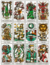 Overglaze decal - Tattoo Tarot Cards B