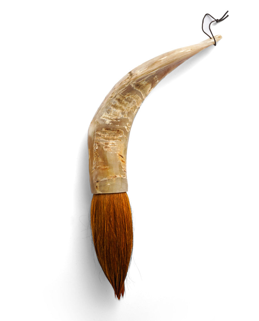 Buffalo horn with camel hair