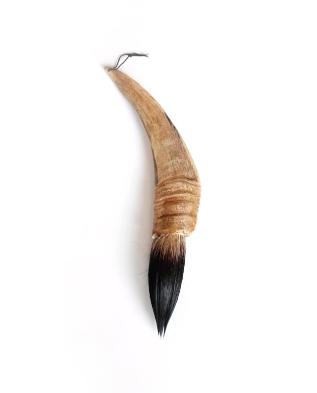 Buffalo horn with goat hair