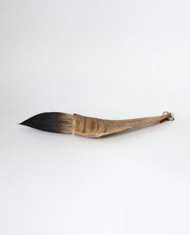 Buffalo horn with goat hair