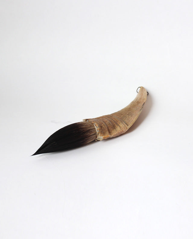 Buffalo horn with goat hair