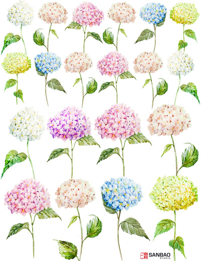 Overglaze decal - Hydrangea